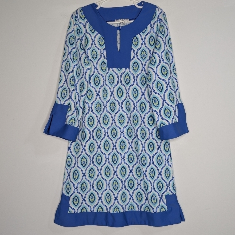 Cabana Life blue 3/4 sleeve swim cover dress 10